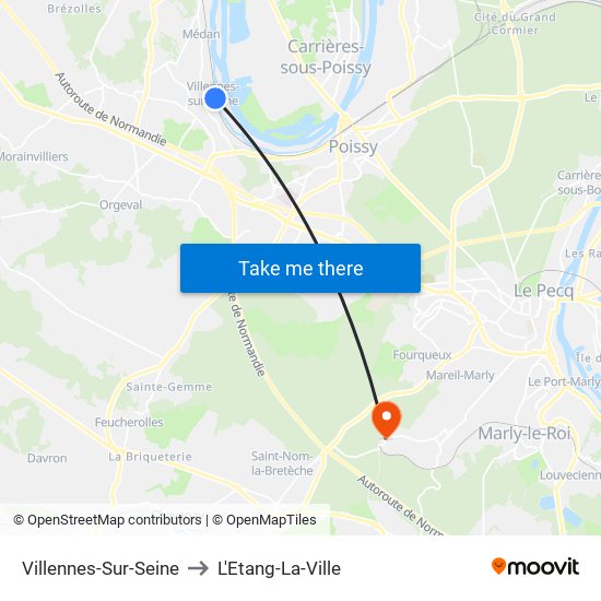 Villennes-Sur-Seine to L'Etang-La-Ville map