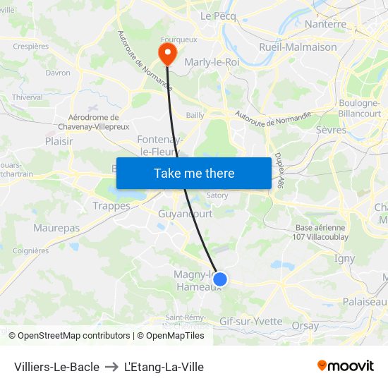 Villiers-Le-Bacle to L'Etang-La-Ville map