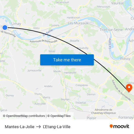 Mantes-La-Jolie to L'Etang-La-Ville map
