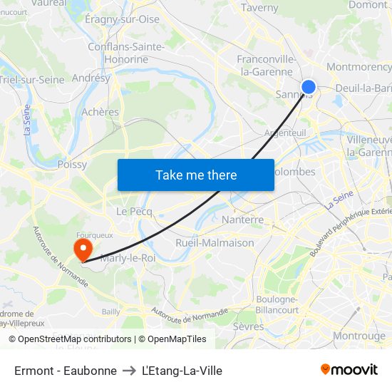 Ermont - Eaubonne to L'Etang-La-Ville map