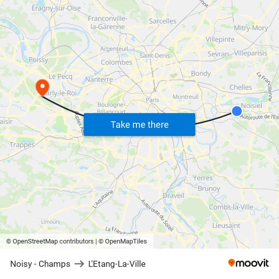 Noisy - Champs to L'Etang-La-Ville map