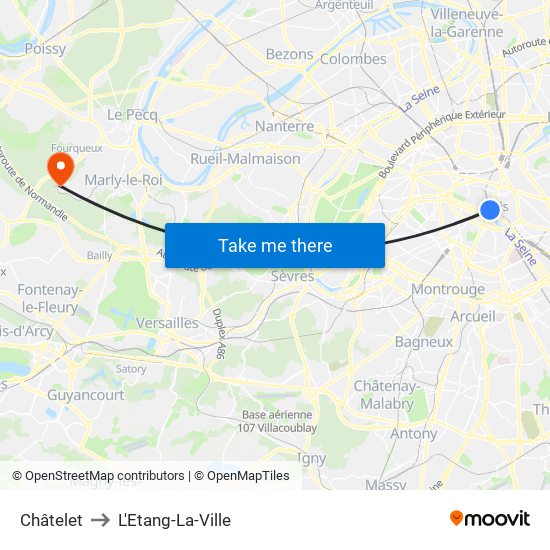 Châtelet to L'Etang-La-Ville map