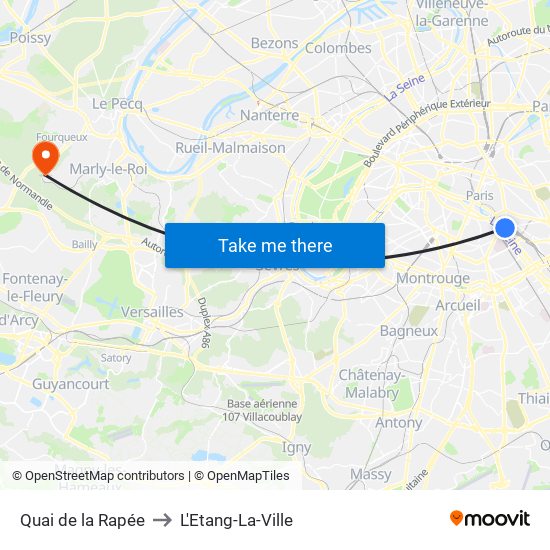 Quai de la Rapée to L'Etang-La-Ville map