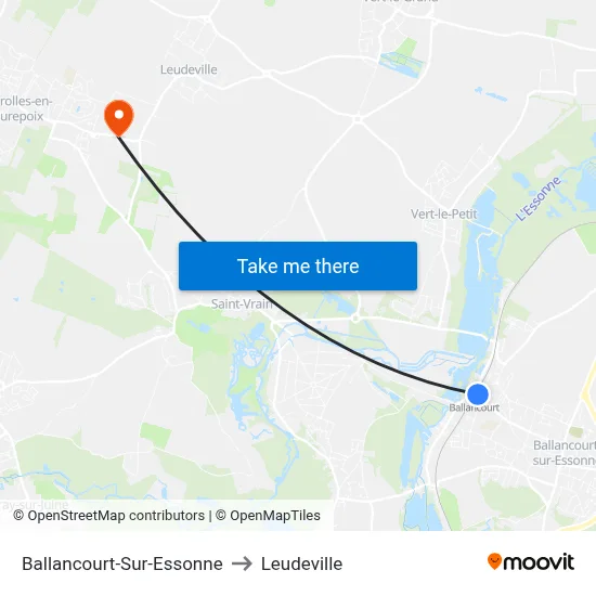 Ballancourt-Sur-Essonne to Leudeville map