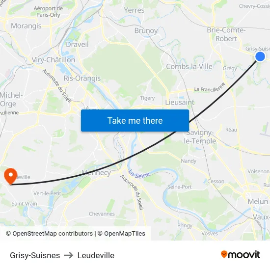 Grisy-Suisnes to Leudeville map