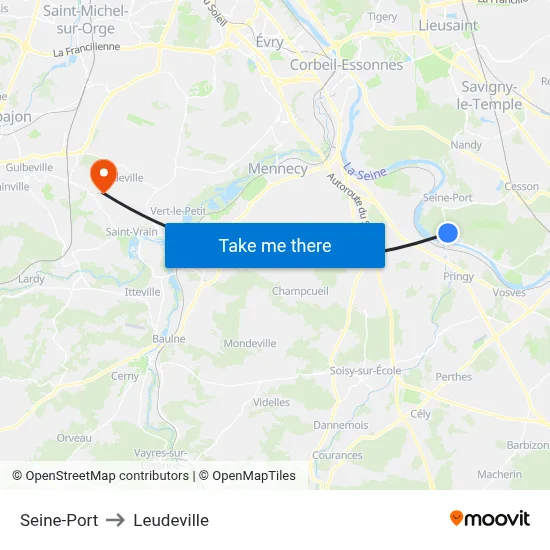 Seine-Port to Leudeville map