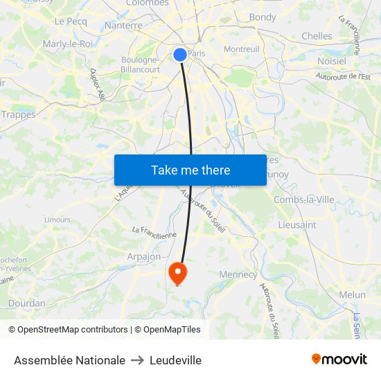 Assemblée Nationale to Leudeville map