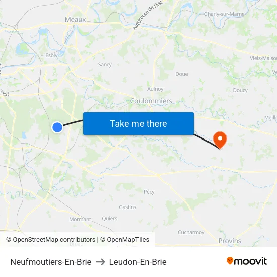 Neufmoutiers-En-Brie to Leudon-En-Brie map