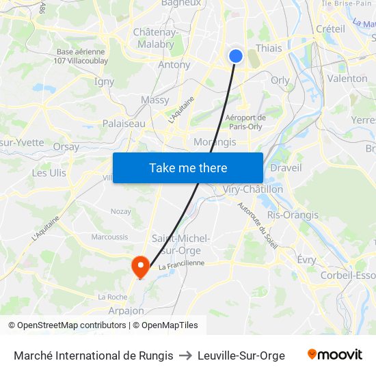 Marché International de Rungis to Leuville-Sur-Orge map
