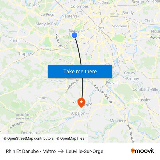 Rhin Et Danube - Métro to Leuville-Sur-Orge map