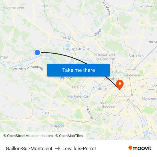 Gaillon-Sur-Montcient to Levallois-Perret map