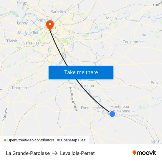 La Grande-Paroisse to Levallois-Perret map