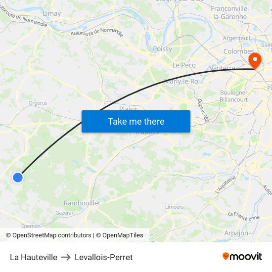 La Hauteville to Levallois-Perret map