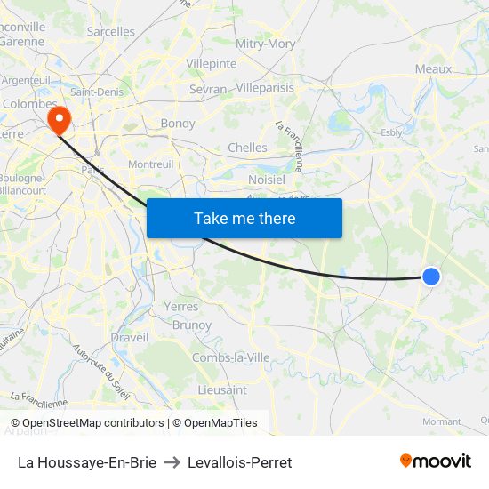 La Houssaye-En-Brie to Levallois-Perret map