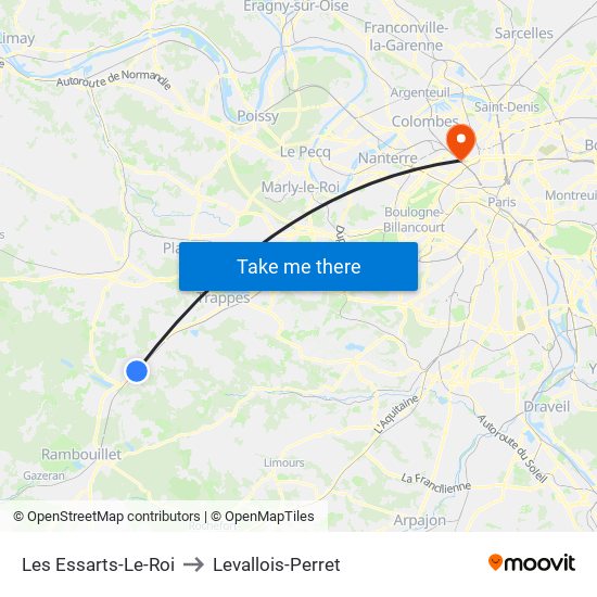 Les Essarts-Le-Roi to Levallois-Perret map