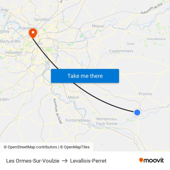 Les Ormes-Sur-Voulzie to Levallois-Perret map