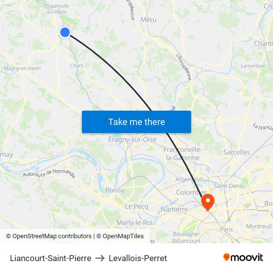 Liancourt-Saint-Pierre to Levallois-Perret map