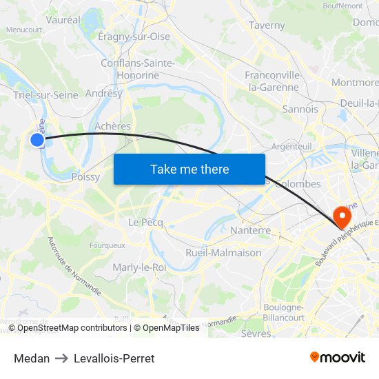 Medan to Levallois-Perret map
