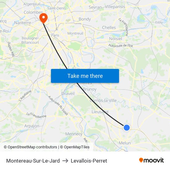 Montereau-Sur-Le-Jard to Levallois-Perret map