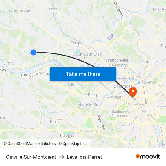 Oinville-Sur-Montcient to Levallois-Perret map