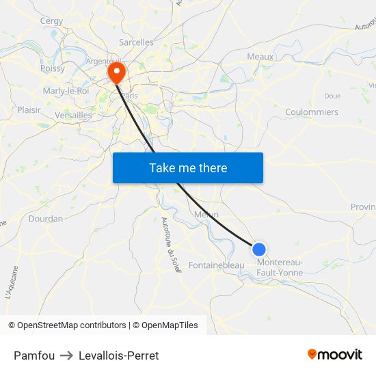 Pamfou to Levallois-Perret map