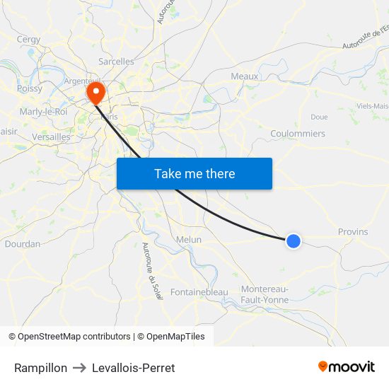 Rampillon to Levallois-Perret map