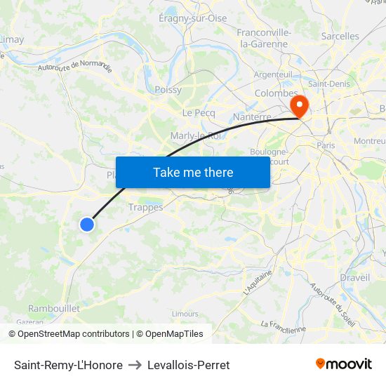 Saint-Remy-L'Honore to Levallois-Perret map