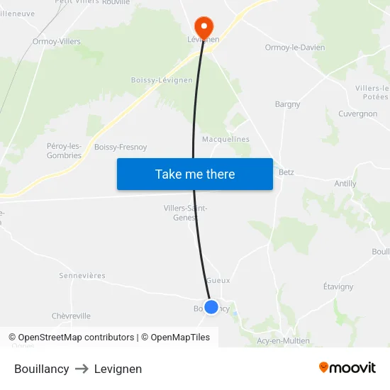 Bouillancy to Levignen map
