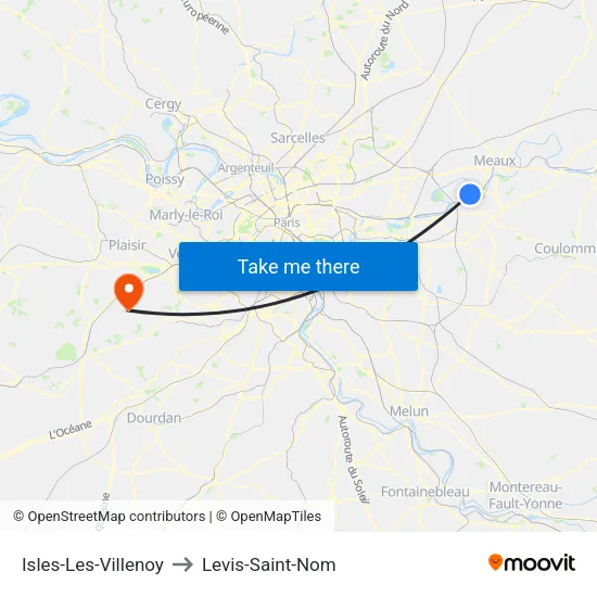 Isles-Les-Villenoy to Levis-Saint-Nom map