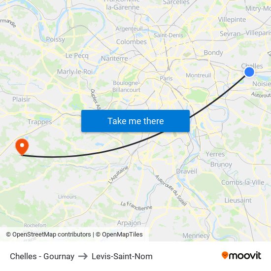 Chelles - Gournay to Levis-Saint-Nom map
