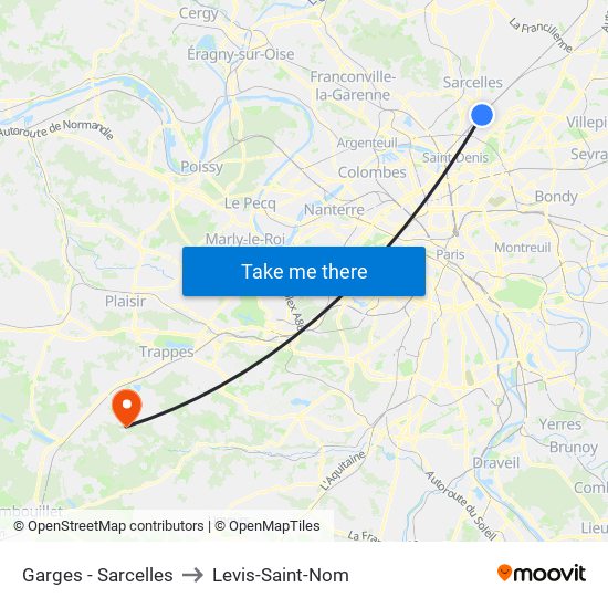 Garges - Sarcelles to Levis-Saint-Nom map