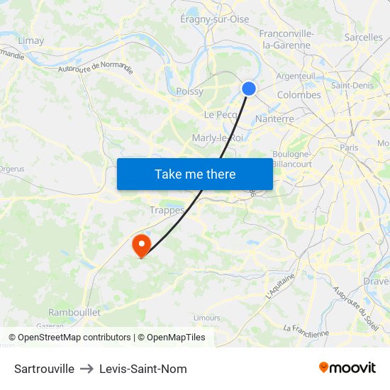 Sartrouville to Levis-Saint-Nom map