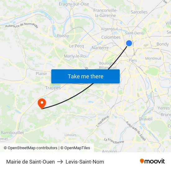 Mairie de Saint-Ouen to Levis-Saint-Nom map