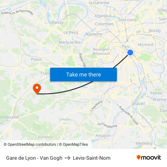 Gare de Lyon - Van Gogh to Levis-Saint-Nom map