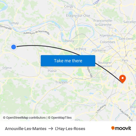 Arnouville-Les-Mantes to L'Hay-Les-Roses map