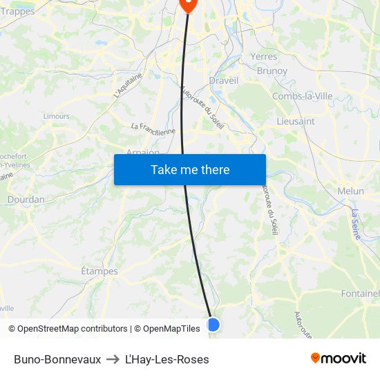 Buno-Bonnevaux to L'Hay-Les-Roses map