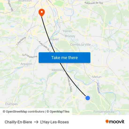 Chailly-En-Biere to L'Hay-Les-Roses map