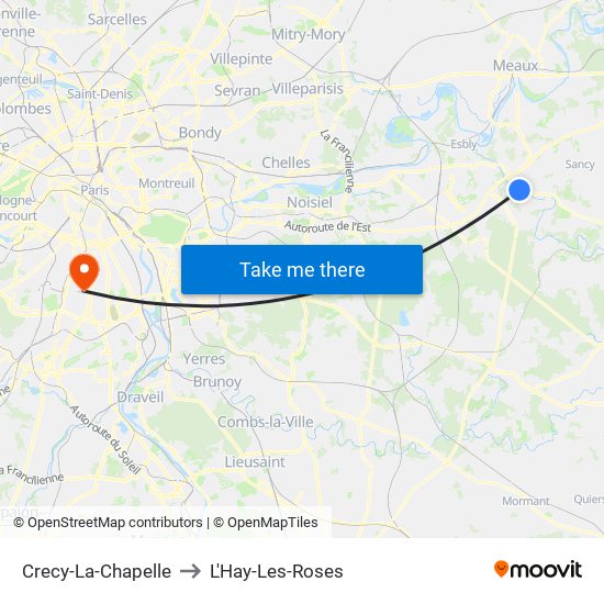 Crecy-La-Chapelle to L'Hay-Les-Roses map