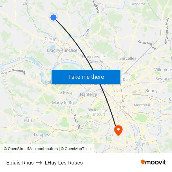 Epiais-Rhus to L'Hay-Les-Roses map