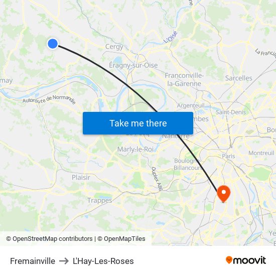 Fremainville to L'Hay-Les-Roses map