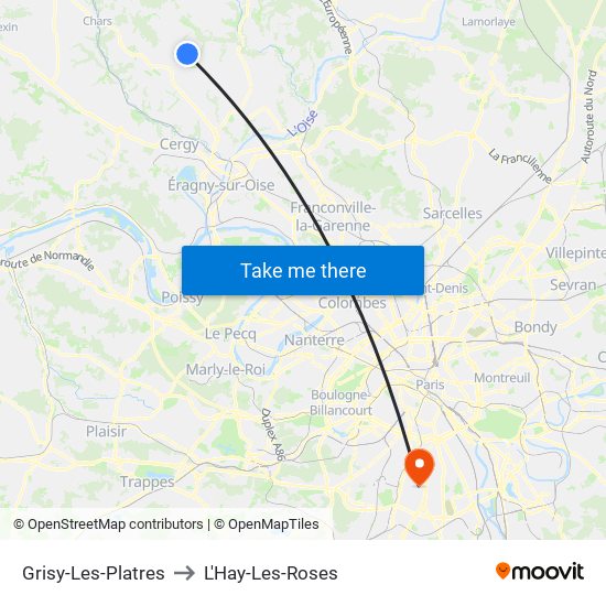 Grisy-Les-Platres to L'Hay-Les-Roses map