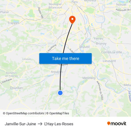 Janville-Sur-Juine to L'Hay-Les-Roses map