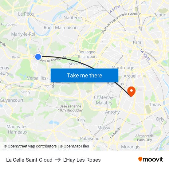 La Celle-Saint-Cloud to L'Hay-Les-Roses map