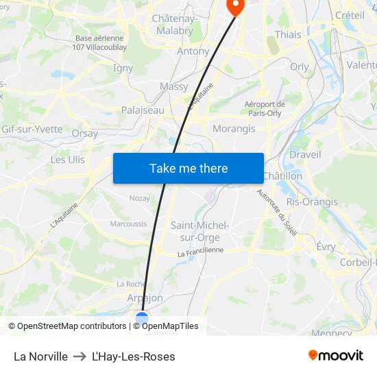 La Norville to L'Hay-Les-Roses map