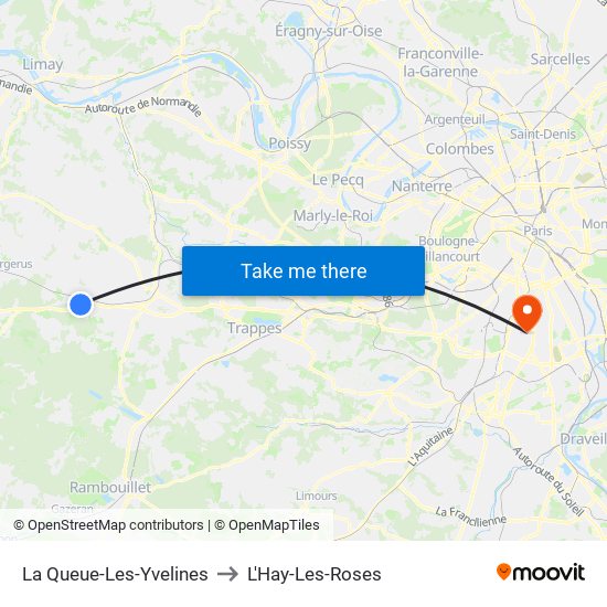La Queue-Les-Yvelines to L'Hay-Les-Roses map