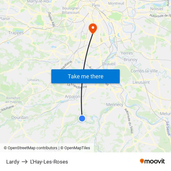 Lardy to L'Hay-Les-Roses map