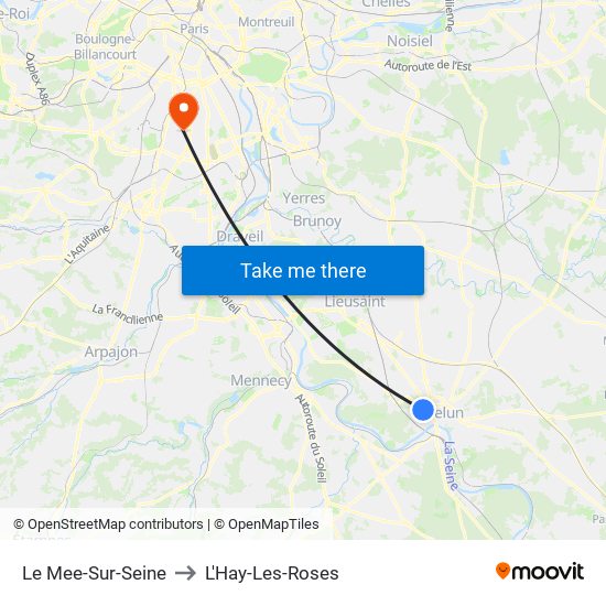 Le Mee-Sur-Seine to L'Hay-Les-Roses map