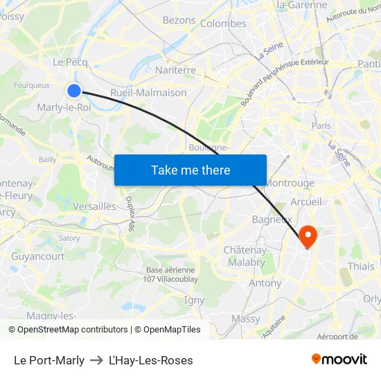 Le Port-Marly to L'Hay-Les-Roses map