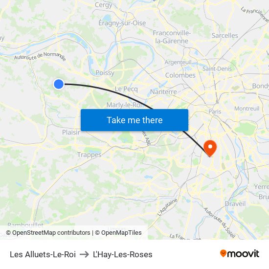 Les Alluets-Le-Roi to L'Hay-Les-Roses map