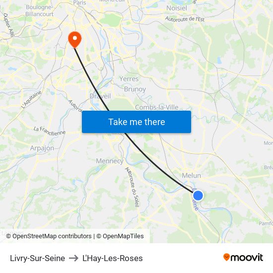 Livry-Sur-Seine to L'Hay-Les-Roses map